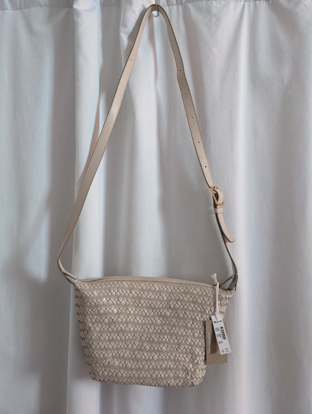 Madewell The Sling Small Woven Crossbody Bag Alabaster White